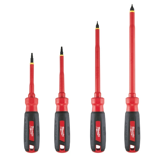 4 PC 1000V Insulated Screwdriver Set with Square Recess