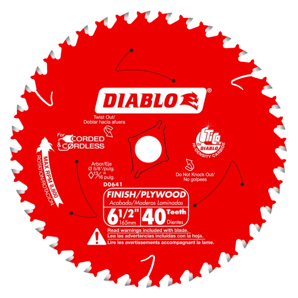 6-1/2" x 40-Teeth Finish Trim Saw Blade for Wood