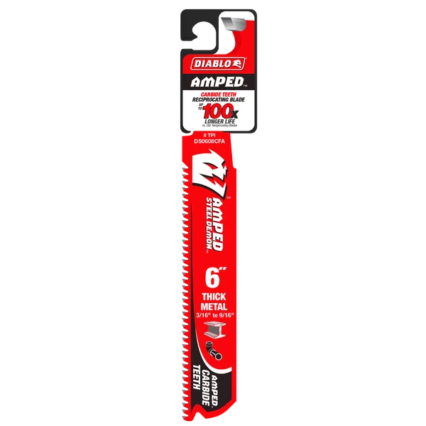 6" 8TPI AMPED™ Steel Demon™ Carbide Teeth Reciprocating Saw Blade for Thick Metal