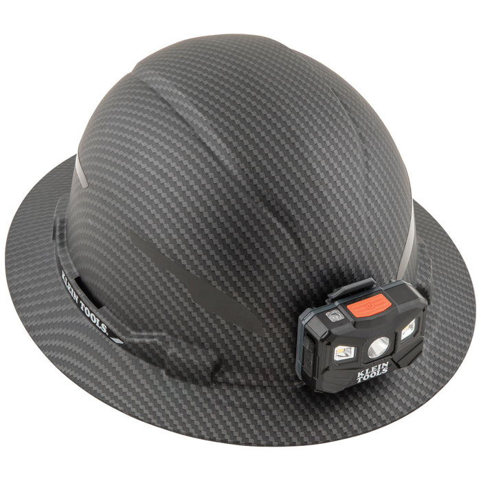 Hard Hat, Premium KARBN™ Pattern, Non-Vented Full Brim, Class E, Lamp