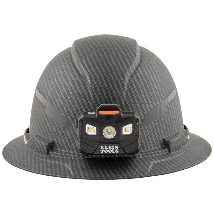 Hard Hat, Premium KARBN™ Pattern, Non-Vented Full Brim, Class E, Lamp