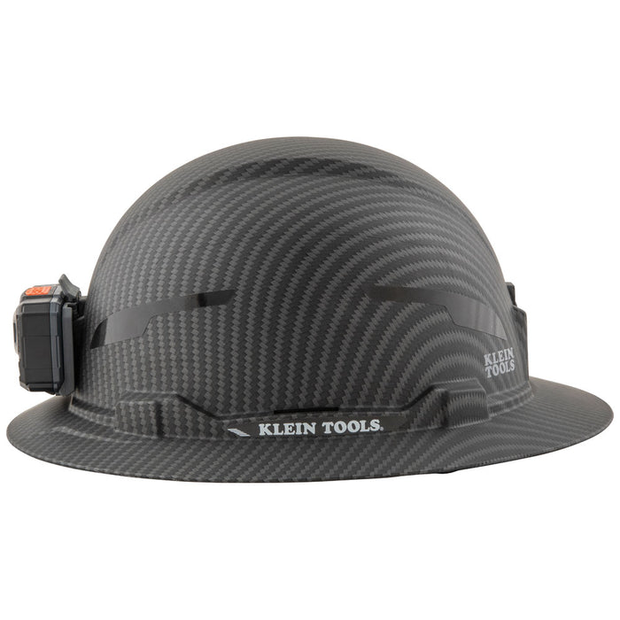 Hard Hat, Premium KARBN™ Pattern, Non-Vented Full Brim, Class E, Lamp