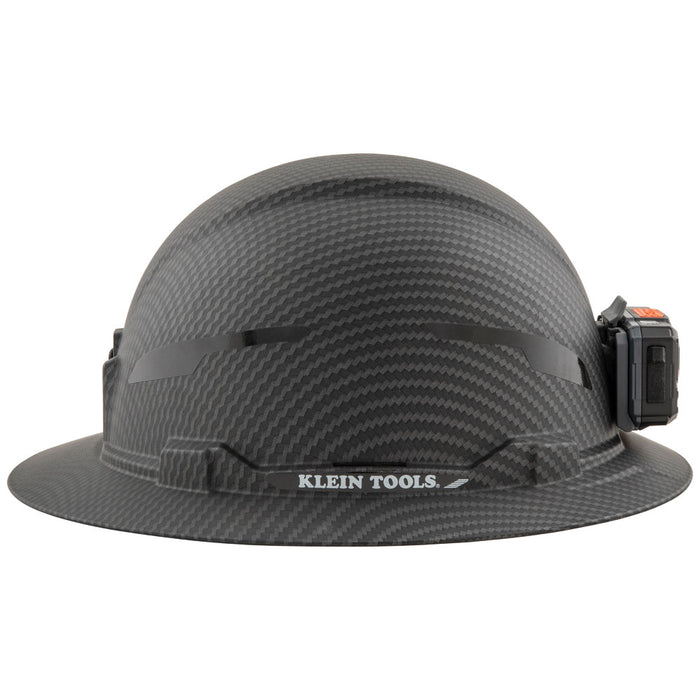 Hard Hat, Premium KARBN™ Pattern, Non-Vented Full Brim, Class E, Lamp