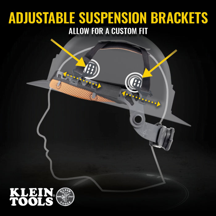 Hard Hat, Non-Vented, Full Brim Style, Black
