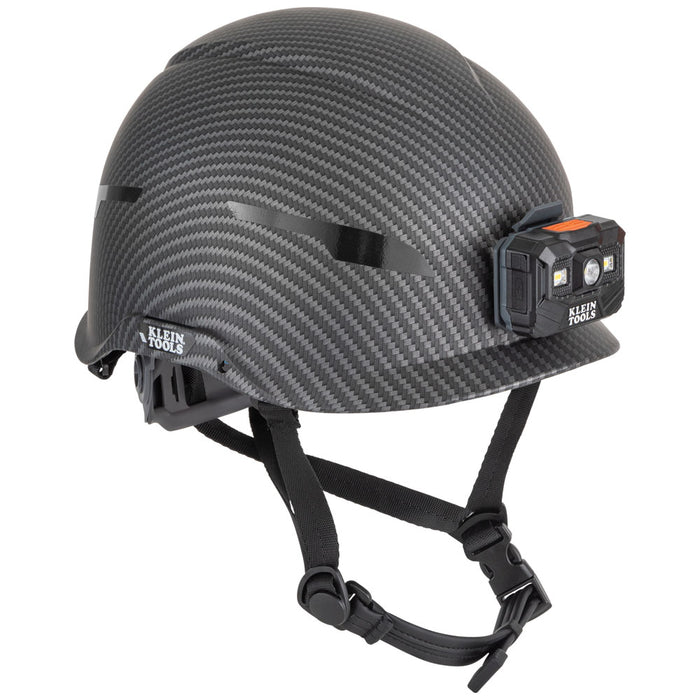 Safety Helmet, Premium KARBN™ Pattern, Non-Vented, Class E, Headlamp