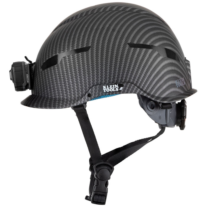 Safety Helmet, Premium KARBN™ Pattern, Non-Vented, Class E, Headlamp