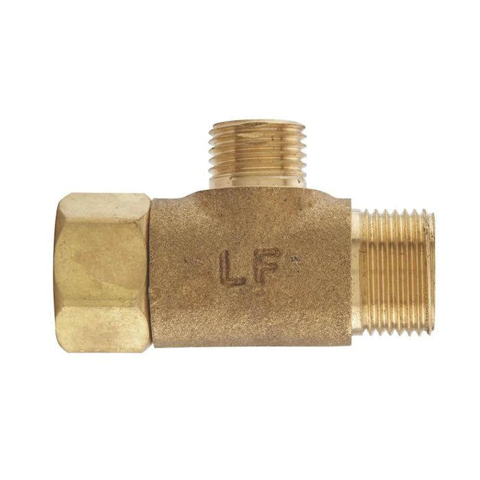 Plumb Pak Tee Adapter, 3/8 x 3/8 x 1/4 in, Female x Tube x Tube, Brass, Rough Brass