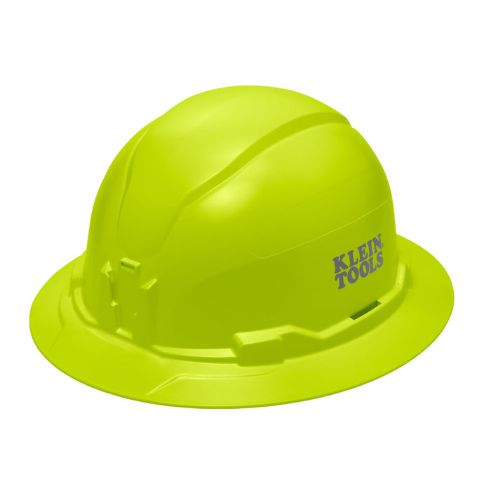 Hard Hat, Non-Vented, Full Brim Style, High Visibility Lime