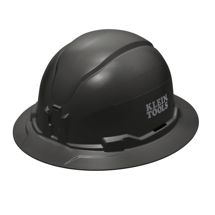 Hard Hat, Non-Vented, Full Brim Style, Black