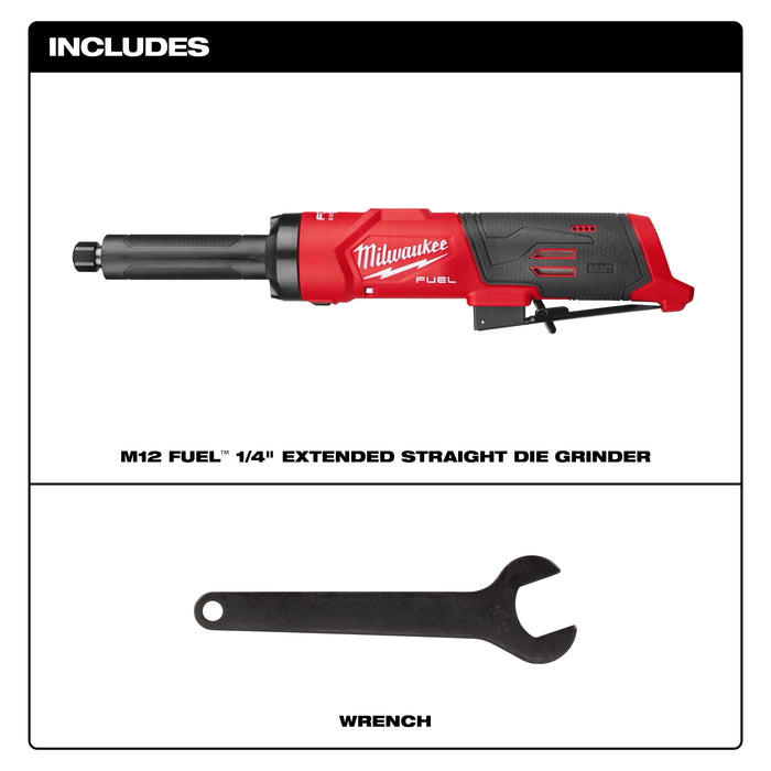 M12 FUEL™ 1/4" Extended Die Grinder