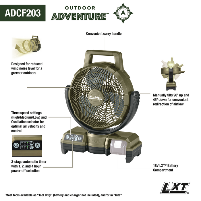 Outdoor Adventure™ 18V LXT® Cordless/Corded 9‑1/4" Fan, Tool Only