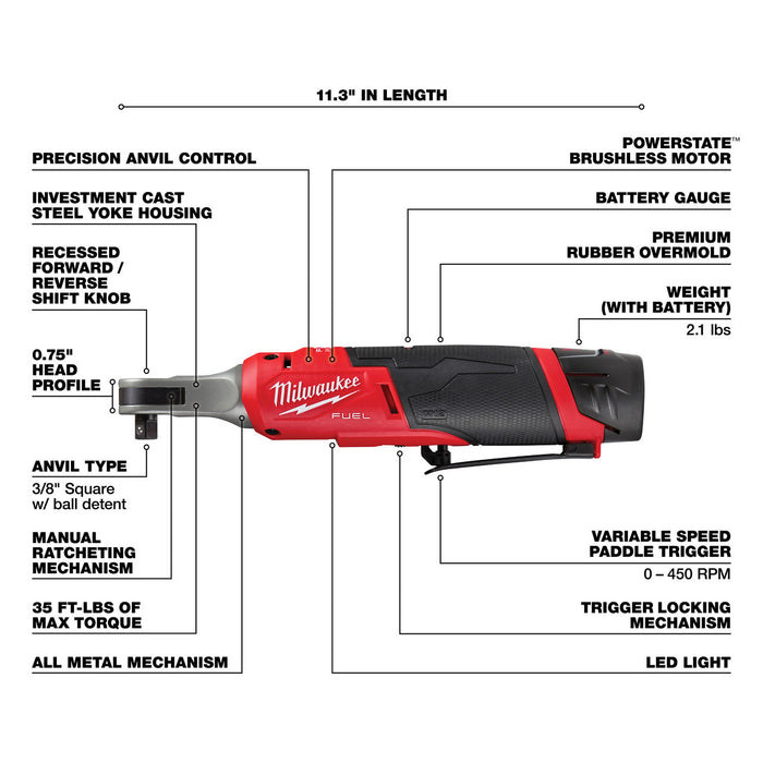 M12 FUEL™ 3/8" High Speed Ratchet Kit