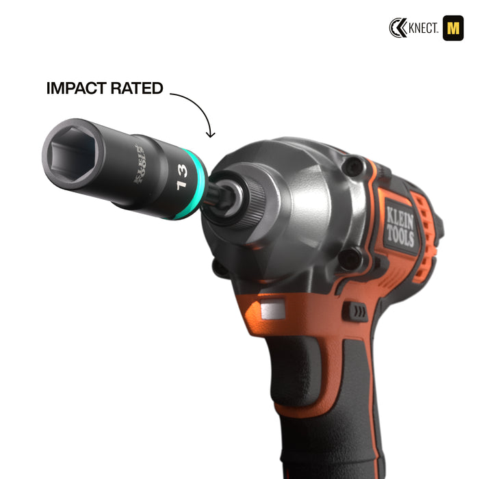 KNECT™ Deep-Well 3/8-Inch Drive Impact Socket Set, Metric, 9-Piece