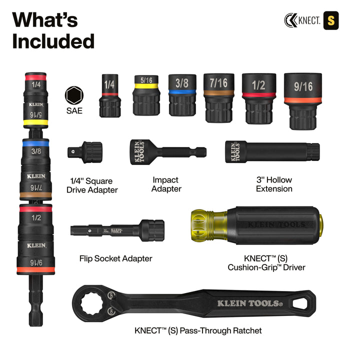 KNECT™ Pass-Through and Flip Socket Starter Set, SAE, 23-Piece