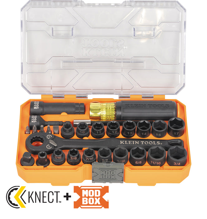 KNECT™ Essential Pass Through Impact Socket Set, SAE, Metric, 28-Piece