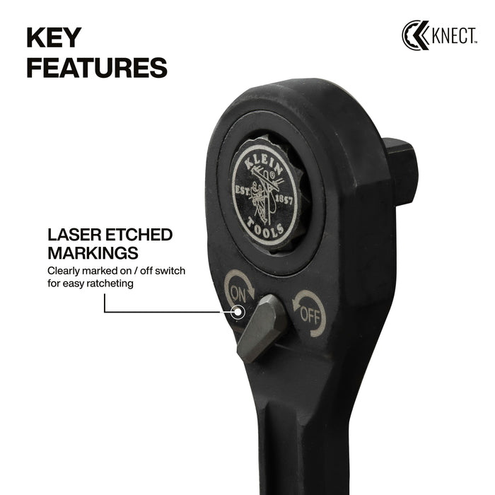 KNECT™ (M) Pass Through Ratchet and 3/8-Inch Drive Socket Adapter Set