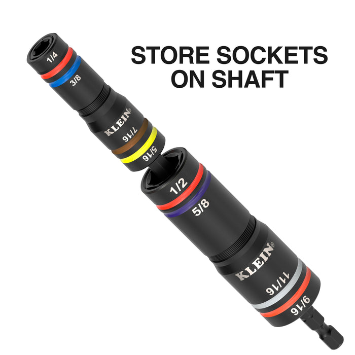 KNECT Quad-16 Heavy-Duty Impact Flip Sockets, SAE and Metric, 6-Piece