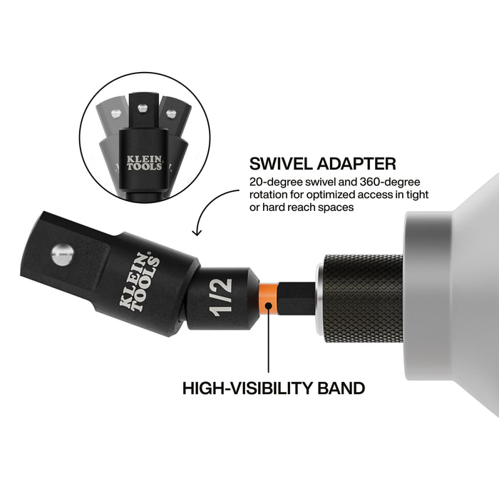 Swivel Impact Driver Socket Adapter Set, 3-Piece