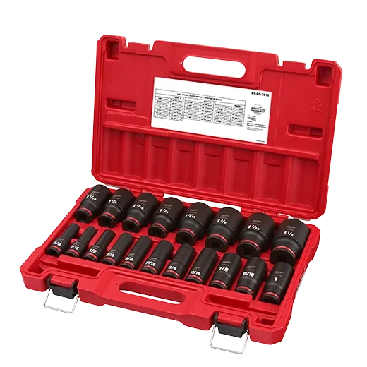 19PC SHOCKWAVE™ Impact Duty™ 1/2" Drive SAE Deep 6 Point Socket Set