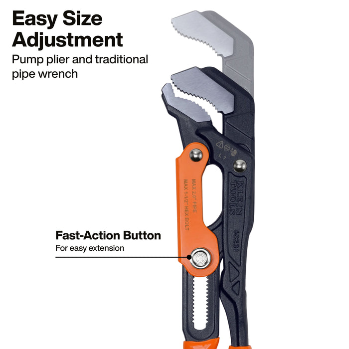 Quick-Adjust S-Jaw Pipe Wrench, 17-Inch