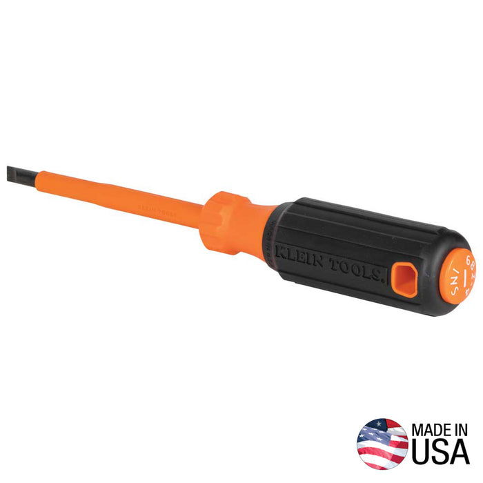 Insulated Screwdriver, 1/4-Inch Cabinet Tip, 4-Inch Round Shank