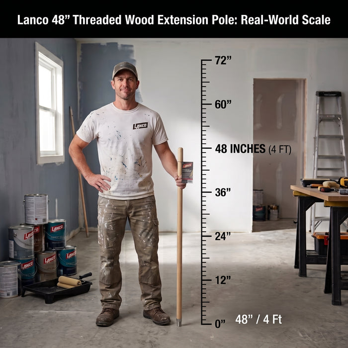 48" Wood Pole Threaded
