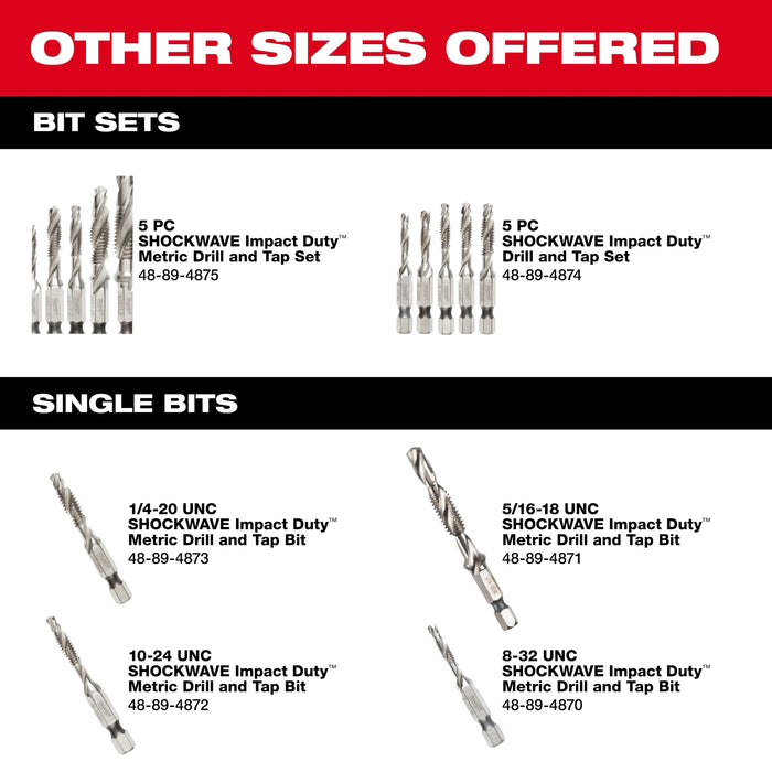 SHOCKWAVE™ Impact Duty 8-32 UNC Drill and Tap Bit