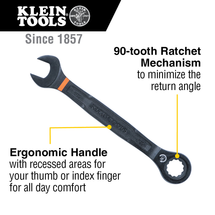 90-Tooth Ratcheting Combo Wrench Set, SAE, 8-Piece