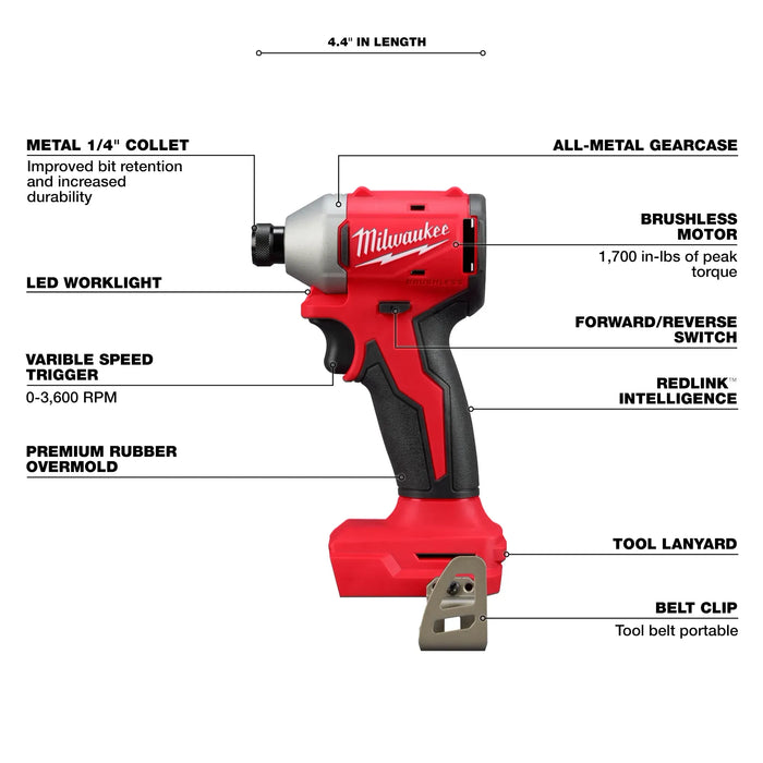 M18™ Compact Brushless 1/4" Hex Impact Driver