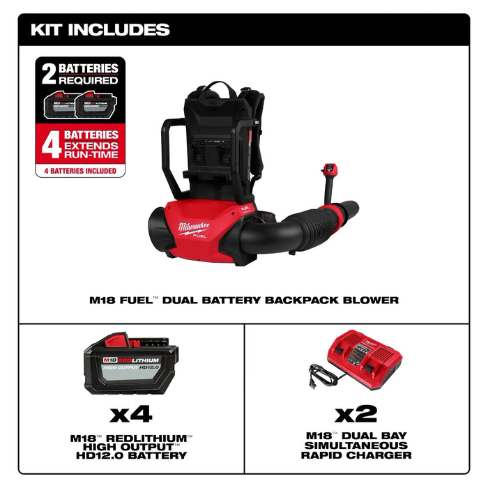 M18 FUEL™ Dual Battery Backpack Blower Kit