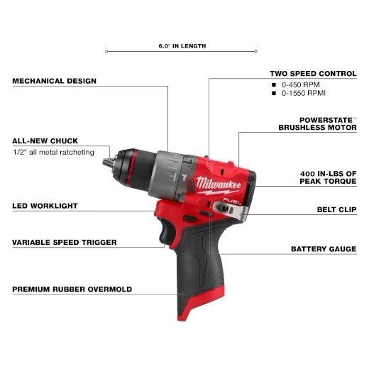 M12 FUEL 1/2" HAMMER DRILL/DRIVER