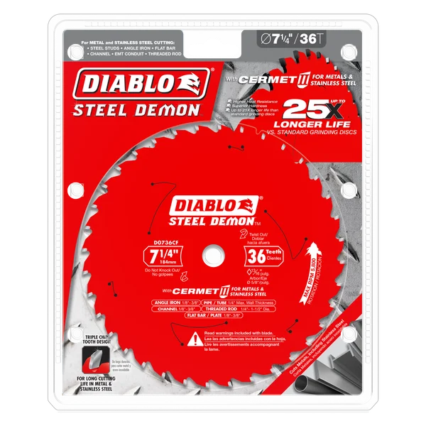 7-1/4" x 36-Teeth Steel Demon™ Cermet II Saw Blade for Thick Metal