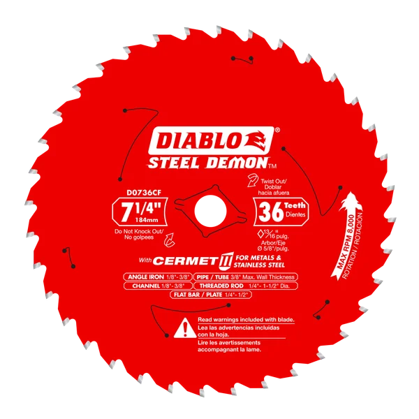 7-1/4" x 36-Teeth Steel Demon™ Cermet II Saw Blade for Thick Metal