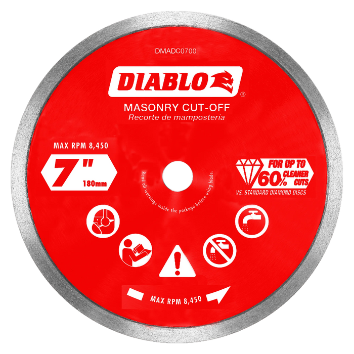 7" Diamond Continuous Rim Masonry Cut-Off Disc