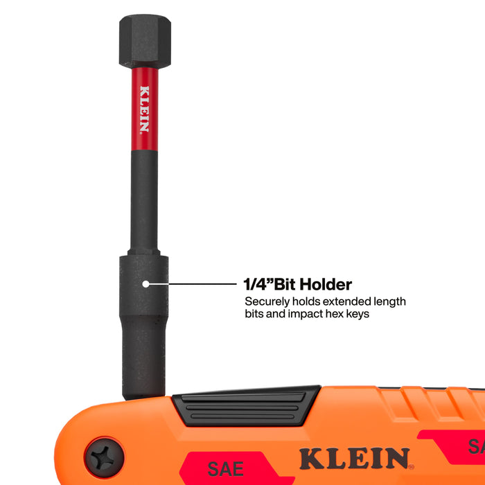 Extended Reach Impact Folding Hex Key Set, SAE