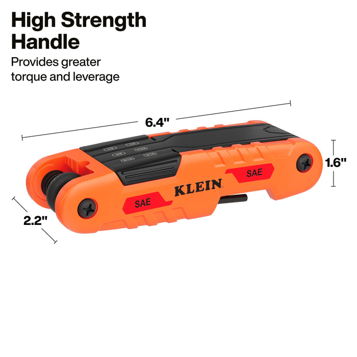 Extended Reach Impact Folding Hex Key Set, SAE