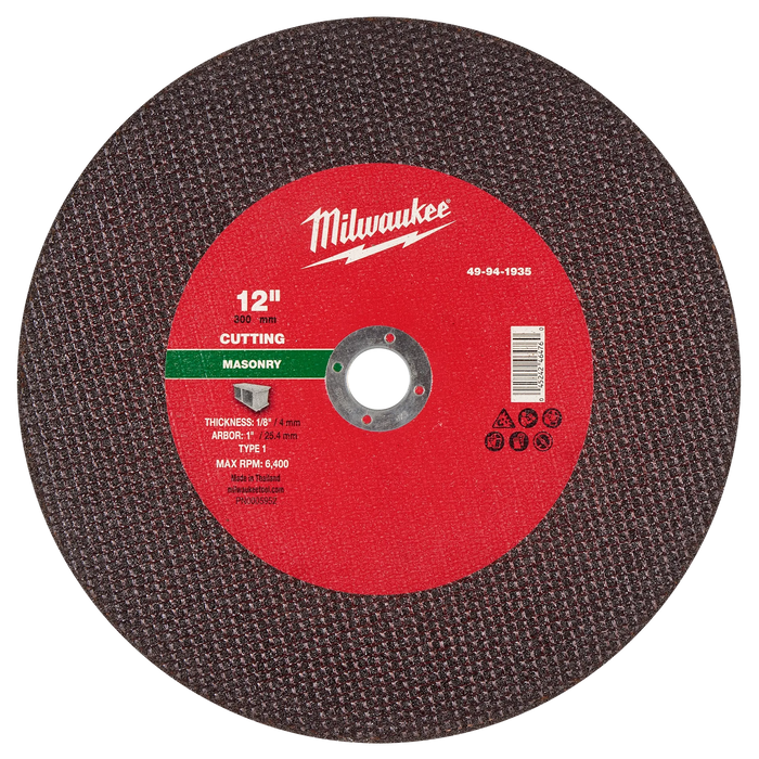 12" x 1/8" x 1" Masonry Cut Off Wheel -Type 1