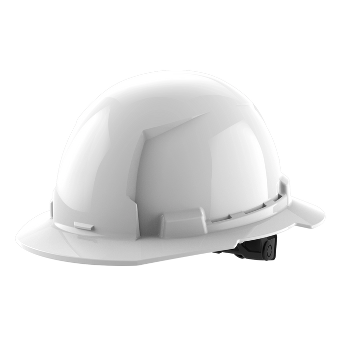 BOLT™ White Full Brim Hard Hat w/6pt Ratcheting Suspension (USA) - Type 1, Class E