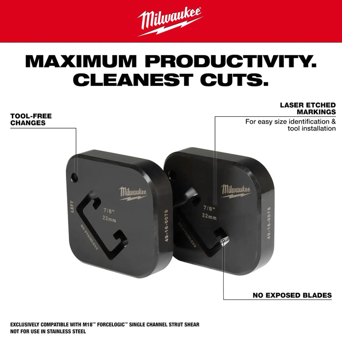 7/8" x 1-5/8" Single Strut Shearing Dies