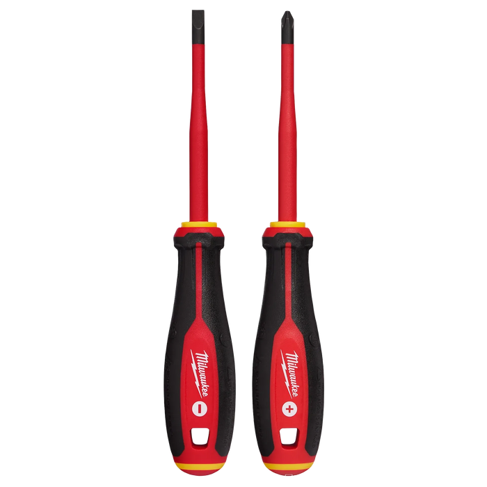 2pc 1000V Insulated Slim Tip Screwdriver Set