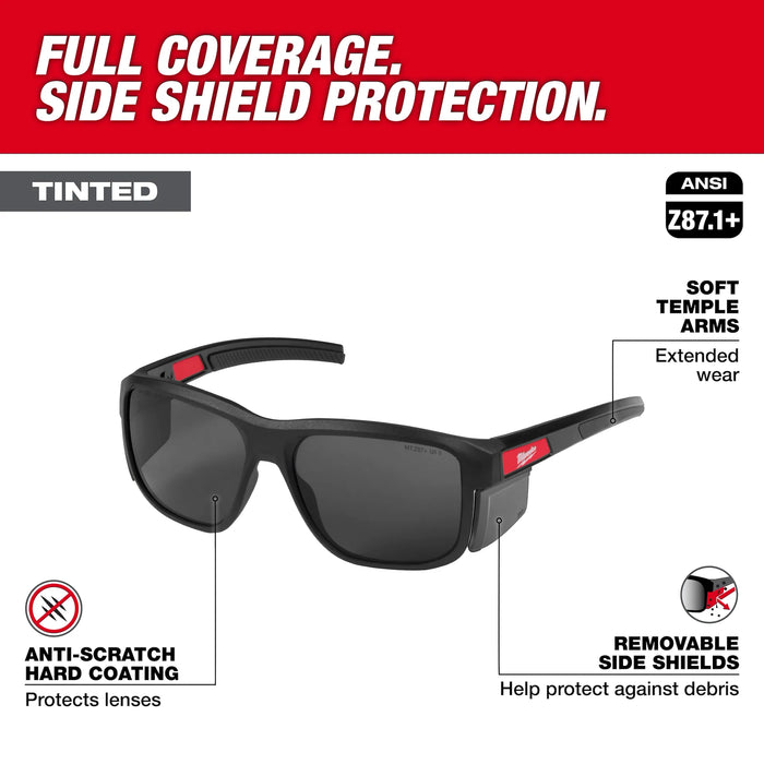Full Frame Safety Glasses with Removable Side Shields – Tinted Anti-Scratch Lenses