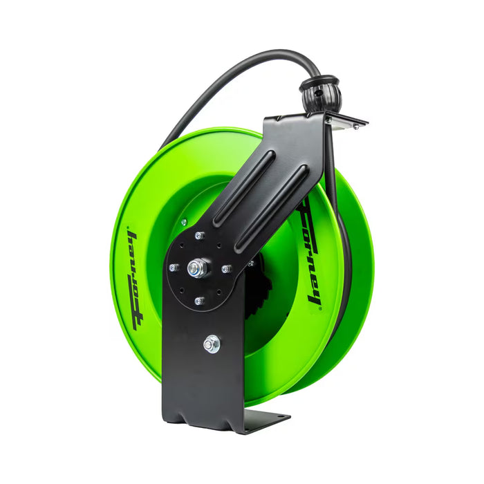 Forney 75462 Air Hose Reel, 3/8 in Hose, 50 ft L Hose, Auto-Retractable Winding, Steel