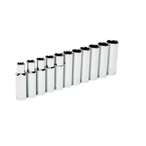 GearWrench 11 Piece 1/2" Drive 6 Point Deep Metric Socket Set