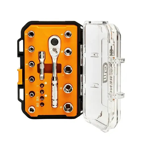 GearWrench 1/4 in. Drive 72-Tooth 6-Point Metric Mechanics Tool Set (17-Piece)