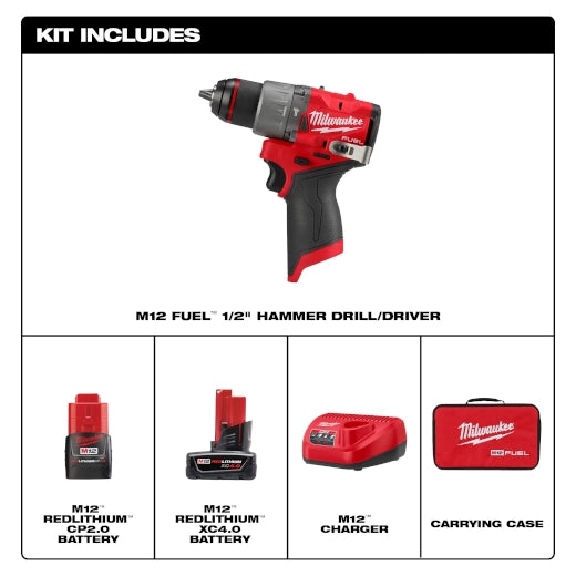 M12 FUEL 1/2" Hammer Drill/Driver Kit