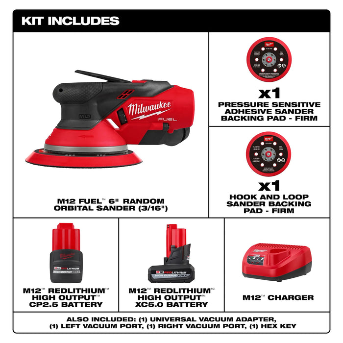 M12 FUEL™ 6" Random Orbital Sander Kit (3/16")