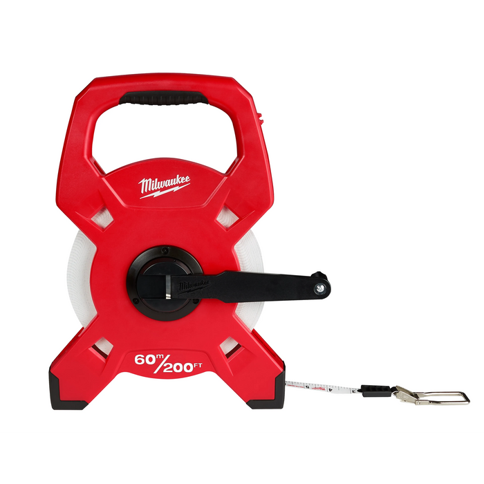 60m/200ft Fiberglass Open Reel Long Tape Measure