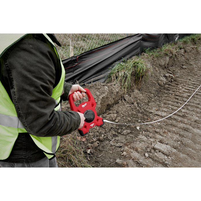 60m/200ft Fiberglass Open Reel Long Tape Measure
