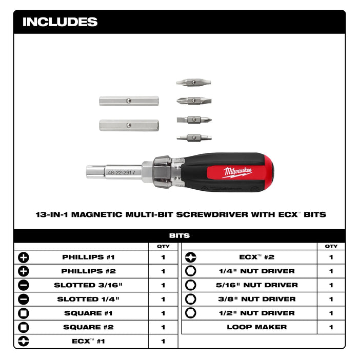 13-in-1 Magnetic Multi-Bit Screwdriver