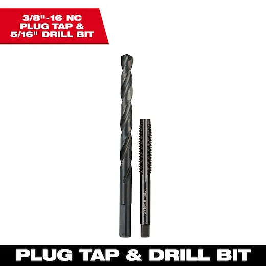 3/8"-16 NC Straight Flute Plug Tap & 5/16" Drill Bit